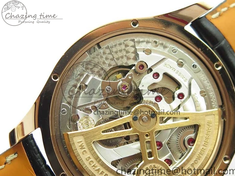 MIROTIME 0129 Elegant Portugieser Perpetual Calendar IW503302 RG V9F 1:1 Best Edition Gray Dial on Black Leather Strap A 7096